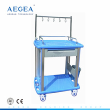 AG-IT002A3 Hospital iv treatment nurse movable ABS plastic medical apparatus trolley